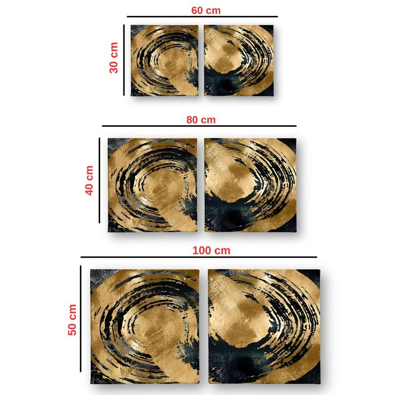 Casa si Gradina - Decoratiuni - Tablouri - Set tablouri pânză (2 bucăți) Wallxpert, lemn, 40 x 40 cm, multicolor, 255LNC1135 - Infinity.ro