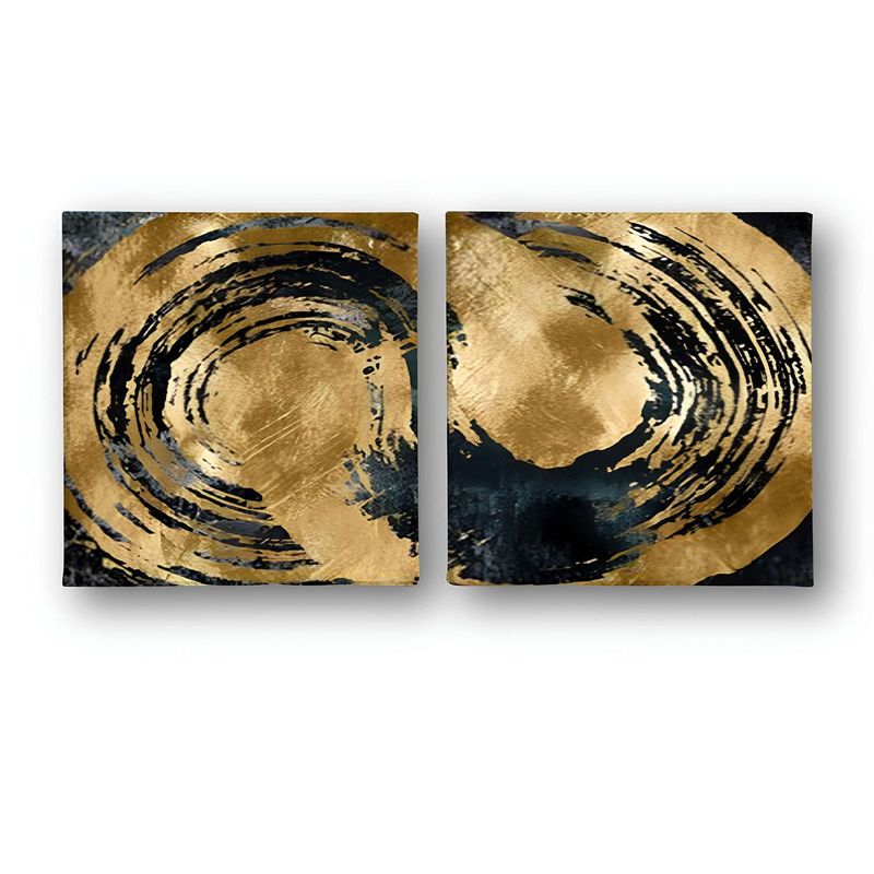 Casa si Gradina - Decoratiuni - Tablouri - Set tablouri pânză (2 bucăți) Wallxpert, lemn, 40 x 40 cm, multicolor, 255LNC1135 - Infinity.ro