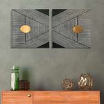 Casa si Gradina - Decoratiuni - Tablouri - Set tablouri pânză (2 bucăți) Wallxpert, lemn, 40 x 40 cm, multicolor, 255LNC1125 - Infinity.ro
