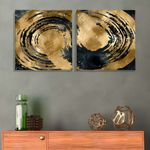 Casa si Gradina - Decoratiuni - Tablouri - Set tablouri pânză (2 bucăți) Wallxpert, lemn, 40 x 40 cm, multicolor, 255LNC1135 - Infinity.ro