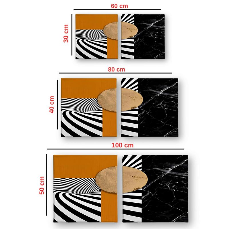 Casa si Gradina - Decoratiuni - Tablouri - Set tablouri pânză (2 bucăți) Wallxpert, lemn, 40 x 40 cm, multicolor, 255LNC1140 - Infinity.ro