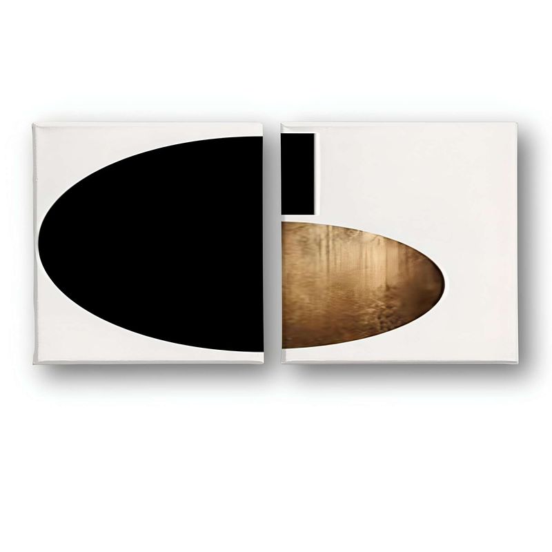 Casa si Gradina - Decoratiuni - Tablouri - Set tablouri pânză (2 bucăți) Wallxpert, lemn, 40 x 40 cm, multicolor, 255LNC1133 - Infinity.ro