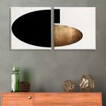 Casa si Gradina - Decoratiuni - Tablouri - Set tablouri pânză (2 bucăți) Wallxpert, lemn, 40 x 40 cm, multicolor, 255LNC1133 - Infinity.ro