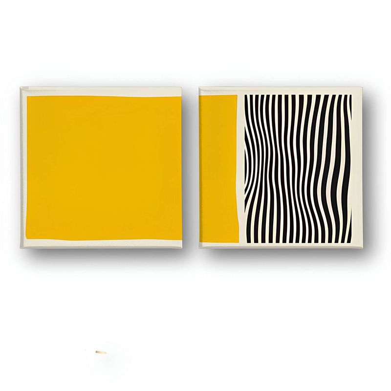 Casa si Gradina - Decoratiuni - Tablouri - Set tablouri pânză (2 bucăți) Wallxpert, lemn, 40 x 40 cm, multicolor, 255LNC1144 - Infinity.ro