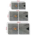 Casa si Gradina - Decoratiuni - Tablouri - Set tablouri pânză (2 bucăți) Wallxpert, lemn, 40 x 40 cm, multicolor, 255LNC1146 - Infinity.ro
