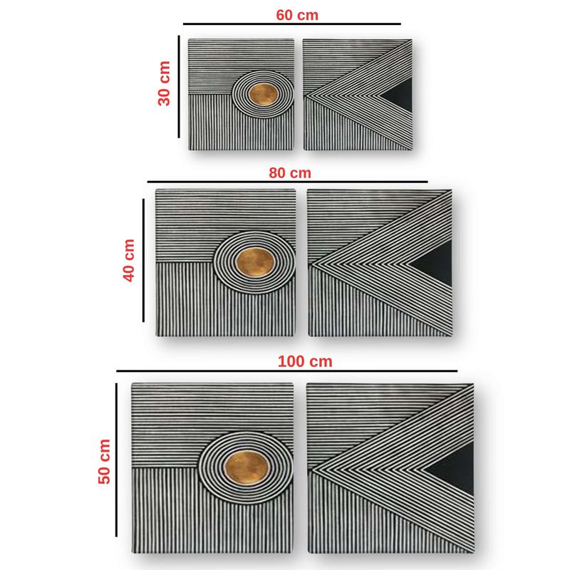 Casa si Gradina - Decoratiuni - Tablouri - Set tablouri pânză (2 bucăți) Wallxpert, lemn, 40 x 40 cm, multicolor, 255LNC1146 - Infinity.ro