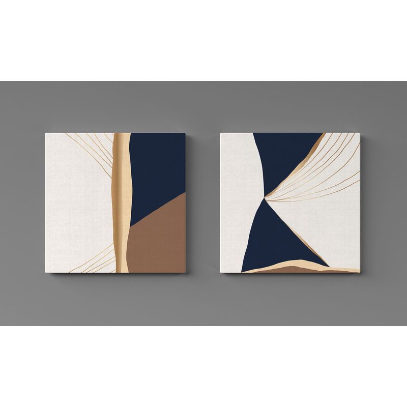 Casa si Gradina - Decoratiuni - Tablouri - Set tablouri pânză (2 bucăți) Wallxpert, lemn, 40 x 40 cm, multicolor, 255LNC1275 - Infinity.ro