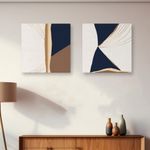 Casa si Gradina - Decoratiuni - Tablouri - Set tablouri pânză (2 bucăți) Wallxpert, lemn, 40 x 40 cm, multicolor, 255LNC1275 - Infinity.ro