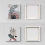 Casa si Gradina - Decoratiuni - Tablouri - Set tablouri pânză (2 bucăți) Wallxpert, lemn, 40 x 40 cm, multicolor, 255LNC1245 - Infinity.ro