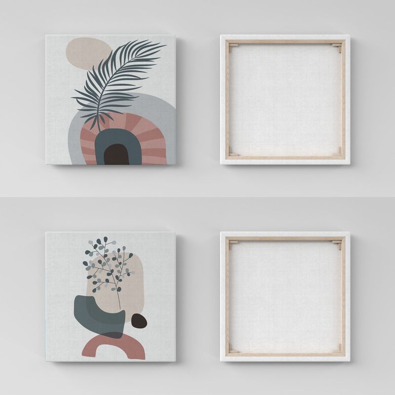 Casa si Gradina - Decoratiuni - Tablouri - Set tablouri pânză (2 bucăți) Wallxpert, lemn, 40 x 40 cm, multicolor, 255LNC1245 - Infinity.ro