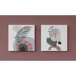 Casa si Gradina - Decoratiuni - Tablouri - Set tablouri pânză (2 bucăți) Wallxpert, lemn, 40 x 40 cm, multicolor, 255LNC1245 - Infinity.ro