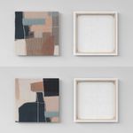 Casa si Gradina - Decoratiuni - Tablouri - Set tablouri pânză (2 bucăți) Wallxpert, lemn, 40 x 40 cm, multicolor, 255LNC1269 - Infinity.ro