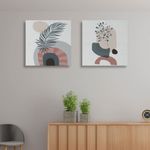 Casa si Gradina - Decoratiuni - Tablouri - Set tablouri pânză (2 bucăți) Wallxpert, lemn, 40 x 40 cm, multicolor, 255LNC1245 - Infinity.ro