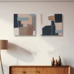 Casa si Gradina - Decoratiuni - Tablouri - Set tablouri pânză (2 bucăți) Wallxpert, lemn, 40 x 40 cm, multicolor, 255LNC1269 - Infinity.ro