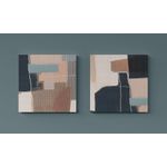 Casa si Gradina - Decoratiuni - Tablouri - Set tablouri pânză (2 bucăți) Wallxpert, lemn, 40 x 40 cm, multicolor, 255LNC1269 - Infinity.ro