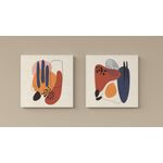 Casa si Gradina - Decoratiuni - Tablouri - Set tablouri pânză (2 bucăți) Wallxpert, lemn, 40 x 40 cm, multicolor, 255LNC1284 - Infinity.ro