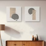 Casa si Gradina - Decoratiuni - Tablouri - Set tablouri pânză (2 bucăți) Wallxpert, lemn, 40 x 40 cm, multicolor, 255LNC1287 - Infinity.ro