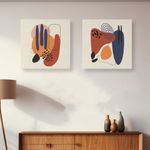 Casa si Gradina - Decoratiuni - Tablouri - Set tablouri pânză (2 bucăți) Wallxpert, lemn, 40 x 40 cm, multicolor, 255LNC1284 - Infinity.ro