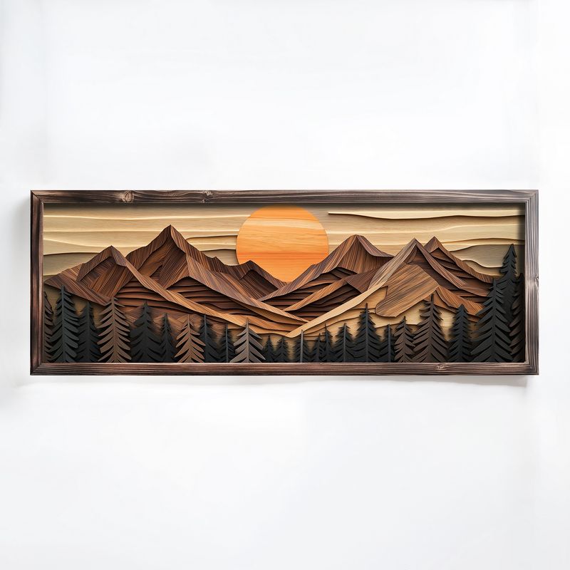 Casa si Gradina - Decoratiuni - Tablouri - Tablou MDF cu ramă Wallxpert, MDF, ramă din lemn de pin, 40 x 120 x 3.5 cm, multicolor, 856EVL2502 - Infinity.ro