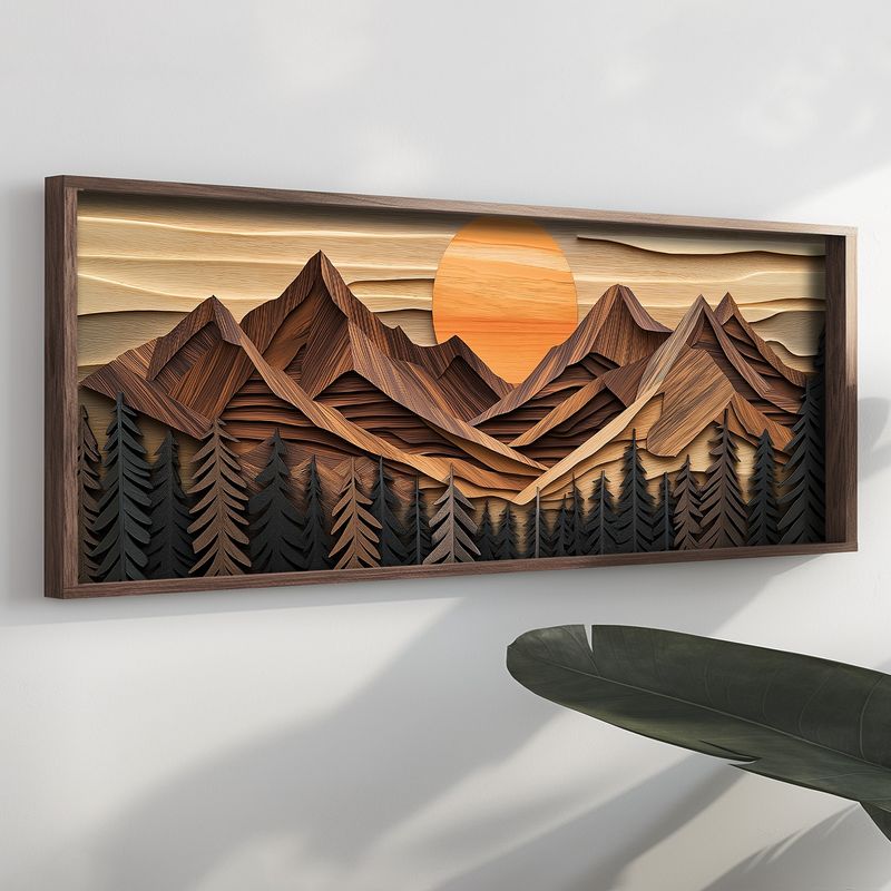 Casa si Gradina - Decoratiuni - Tablouri - Tablou MDF cu ramă Wallxpert, MDF, ramă din lemn de pin, 40 x 120 x 3.5 cm, multicolor, 856EVL2502 - Infinity.ro