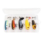 Sport si Outdoor - Sporturi acvatice - Pescuit - Nade si momeli - Set 5 voblere Whopper Plopper FISHINGBOX MAKE FISHING BETTER pescuit la stiuca si somn, naluci de suprafata cu coada rotativa,10cm 16.8g, model 2 - Infinity.ro