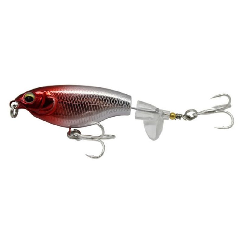 Sport si Outdoor - Sporturi acvatice - Pescuit - Nade si momeli - Vobler de suprafata cu coada rotativa 75mm 6g, FISHINGBOX MAKE FISHING BETTER, momeala pescuit la suprafata, plutitor, zgomot puternic, model 3 - Infinity.ro