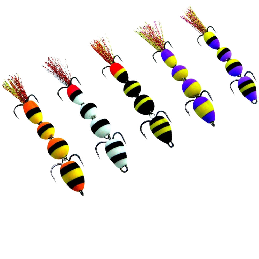 Set 5 momeli pescuit la stiuca somn si salau, pe substrat cu jig articulat, Model 4