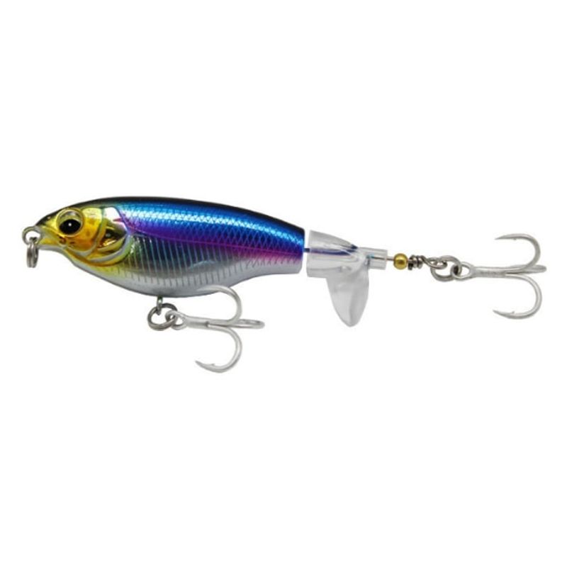 Sport si Outdoor - Sporturi acvatice - Pescuit - Nade si momeli - Vobler de suprafata cu coada rotativa 75mm 6g, FISHINGBOX MAKE FISHING BETTER, momeala pescuit la suprafata, plutitor, zgomot puternic, model 2 - Infinity.ro