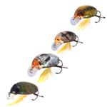 Sport si Outdoor - Sporturi acvatice - Pescuit - Nade si momeli - Set 4 insecte Makebass, voblere pescuit la clean si pastrav, gandaci, beetit crank 35, 3.5cm 4.2g - Infinity.ro