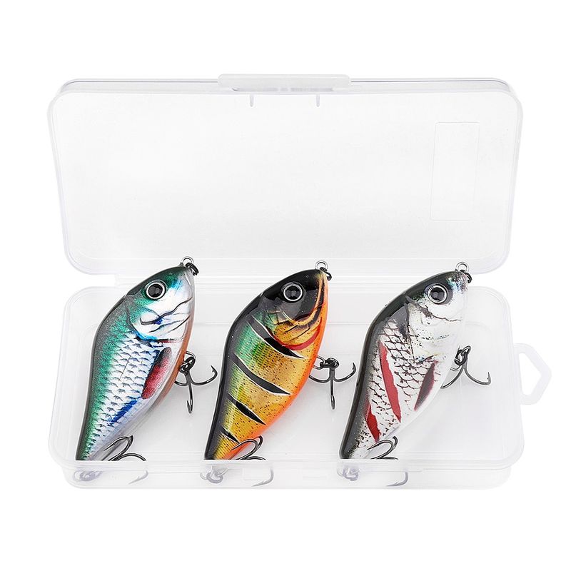 Sport si Outdoor - Sporturi acvatice - Pescuit - Nade si momeli - Set 3 voblere Jerkbait slider 6cm 13g de sinking, scufundatoare, pentru stiuca, diferite culori - Infinity.ro