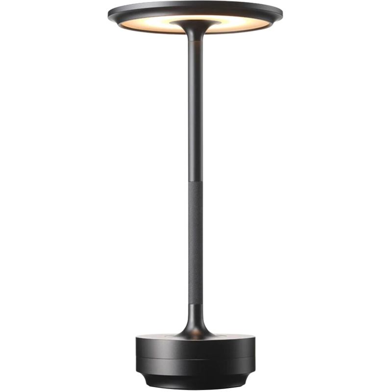Casa si Gradina - Corpuri si surse de iluminat - Veioze si lampi - Lampi de veghe - Lampa LED metalica, fara fir, Touch Control, 3 Tipuri de Iluminare, Reincarcabila USB-C, Negru, 28 x 13 cm, Negru - Infinity.ro