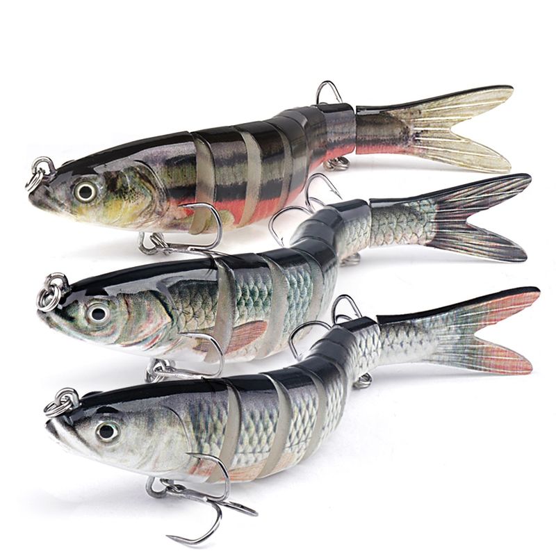 Sport si Outdoor - Sporturi acvatice - Pescuit - Nade si momeli - Set 3 naluci tip vobler FISHINGBOX MAKE FISHING BETTER pentru pescuit la stiuca, somn, salau, pastrav, kit momeli spinning 3 bucati, 14cm 27g - Infinity.ro
