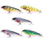 Sport si Outdoor - Sporturi acvatice - Pescuit - Nade si momeli - Set Voblere JerkBait 9cm 21gr, 5 bucati, FISHINGBOX MAKE FISHING BETTER, multicolor, stiuca, somn, salau, slow sinking, scufundare lenta - Infinity.ro