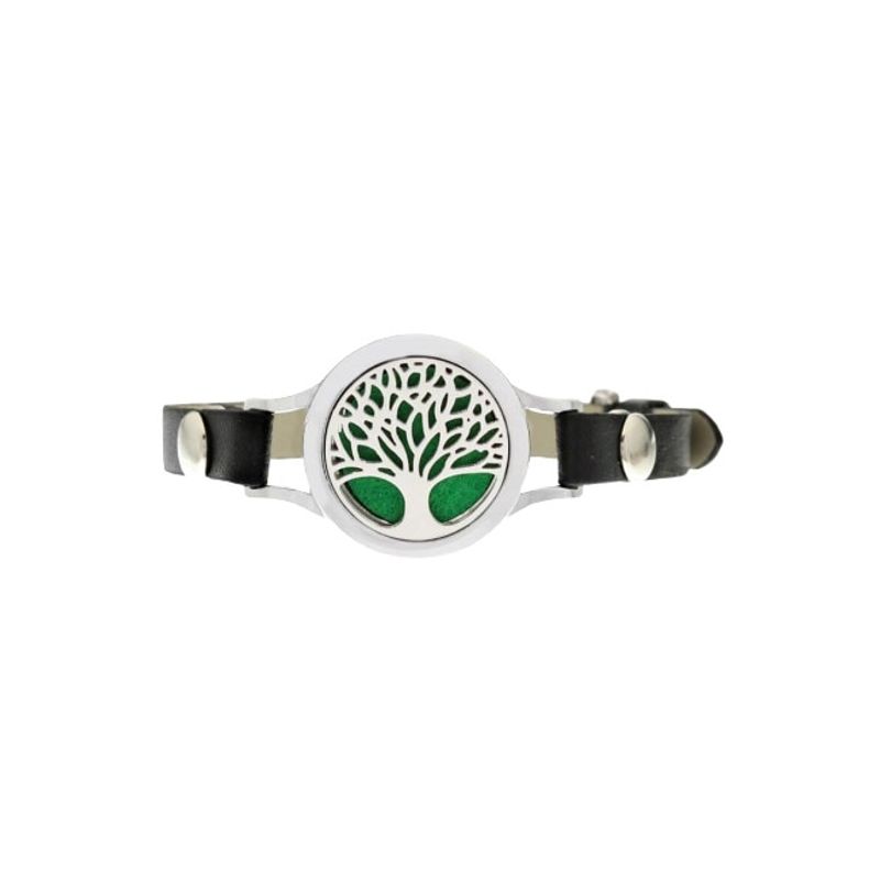 Casa si Gradina - Decoratiuni - Aromaterapie si lumanari - Difuzoare aromaterapie - Bratara aromaterapie difuzor pasiv uleiuri esentiale, MarioFashion, negru, 25mm, 10 paduri, tree of life - Infinity.ro