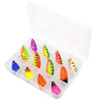 Sport si Outdoor - Sporturi acvatice - Pescuit - Nade si momeli - Set FISHINGBOX cu 12 lingurite rotative rapitori, spinning, pastrav biban avat stiuca, 3g/5g - Infinity.ro