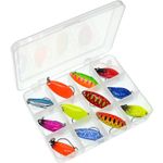 Sport si Outdoor - Sporturi acvatice - Pescuit - Nade si momeli - Set 12 lingurite metalice FISHINGBOX, momeli rapitori, spinning, pastrav biban avat stiuca, ultralight - Infinity.ro