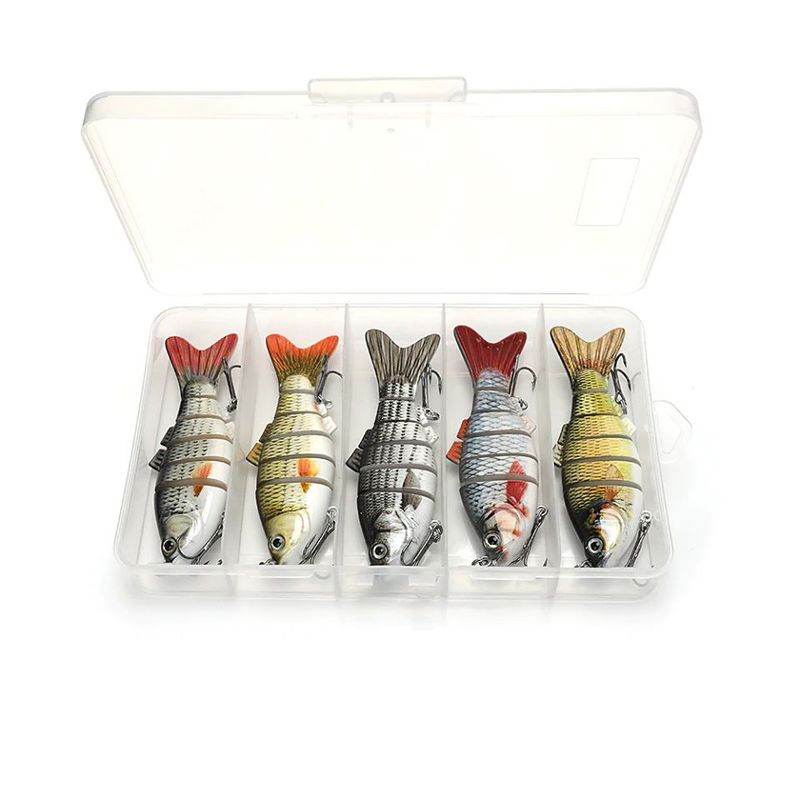 Sport si Outdoor - Sporturi acvatice - Pescuit - Nade si momeli - Set 5 voblere crankbait sinking 10cm 17.5g, naluci stiuca somn salau, vibratii puternice, spinning - Infinity.ro