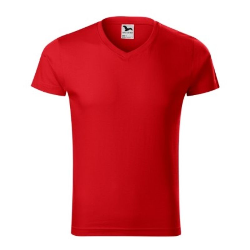 Fashion, accesorii si bijuterii - Barbati - Imbracaminte - Tricouri si bluze barbati - Tricou pentru barbati, Slim Fit V-neck 146, Malfini, roşu - 3XL - Infinity.ro