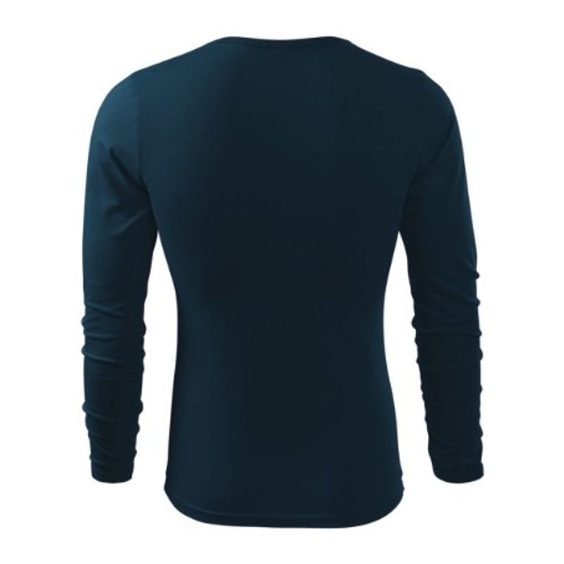 Fashion, accesorii si bijuterii - Barbati - Imbracaminte - Tricouri si bluze barbati - Tricou pentru barbati Malfini Fit-T LS 119, bumbac 160 g/mp, slim fit, maneca lunga, albastru - M - Infinity.ro