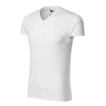 Fashion, accesorii si bijuterii - Barbati - Imbracaminte - Tricouri si bluze barbati - Tricou pentru barbati, Slim Fit V-neck 146, Malfini, alb - S - Infinity.ro