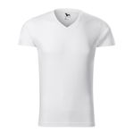 Fashion, accesorii si bijuterii - Barbati - Imbracaminte - Tricouri si bluze barbati - Tricou pentru barbati, Slim Fit V-neck 146, Malfini, alb - S - Infinity.ro