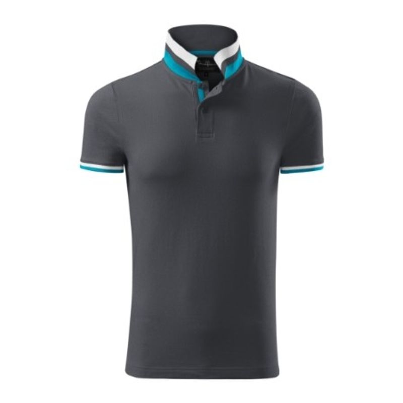 Fashion, accesorii si bijuterii - Barbati - Imbracaminte - Tricouri si bluze barbati - Tricou polo pentru barbati, Collar Up 256, Malfini, antracit deschis - L - Infinity.ro