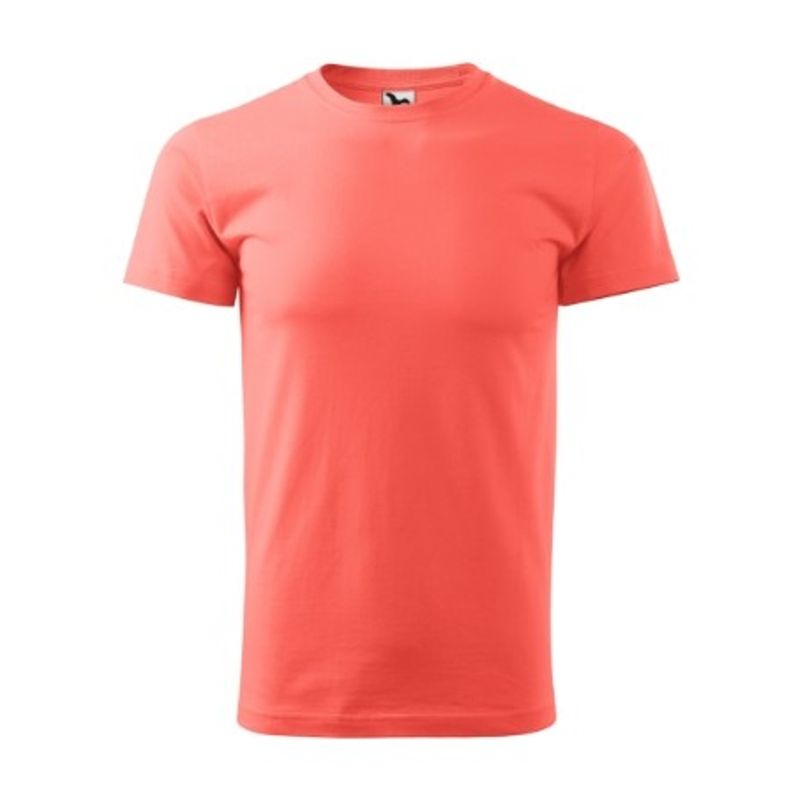 Fashion, accesorii si bijuterii - Barbati - Imbracaminte - Tricouri si bluze barbati - Tricou pentru barbati Malfini Basic 129, bumbac 160 g/mp, croiala tubulara, corai - 4XL - Infinity.ro