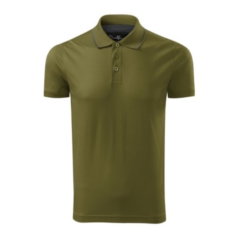 Fashion, accesorii si bijuterii - Barbati - Imbracaminte - Tricouri si bluze barbati - Tricou polo barbati Malfini Grand 259 – bumbac mercerizat, guler contrast, clasic elegant, avocado green - M - Infinity.ro