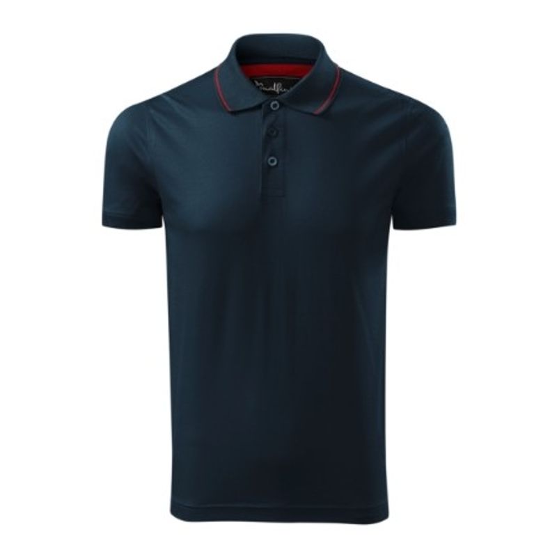 Fashion, accesorii si bijuterii - Barbati - Imbracaminte - Tricouri si bluze barbati - Tricou polo barbati Malfini Grand 259 – bumbac mercerizat, guler contrast, clasic elegant, albastru - L - Infinity.ro