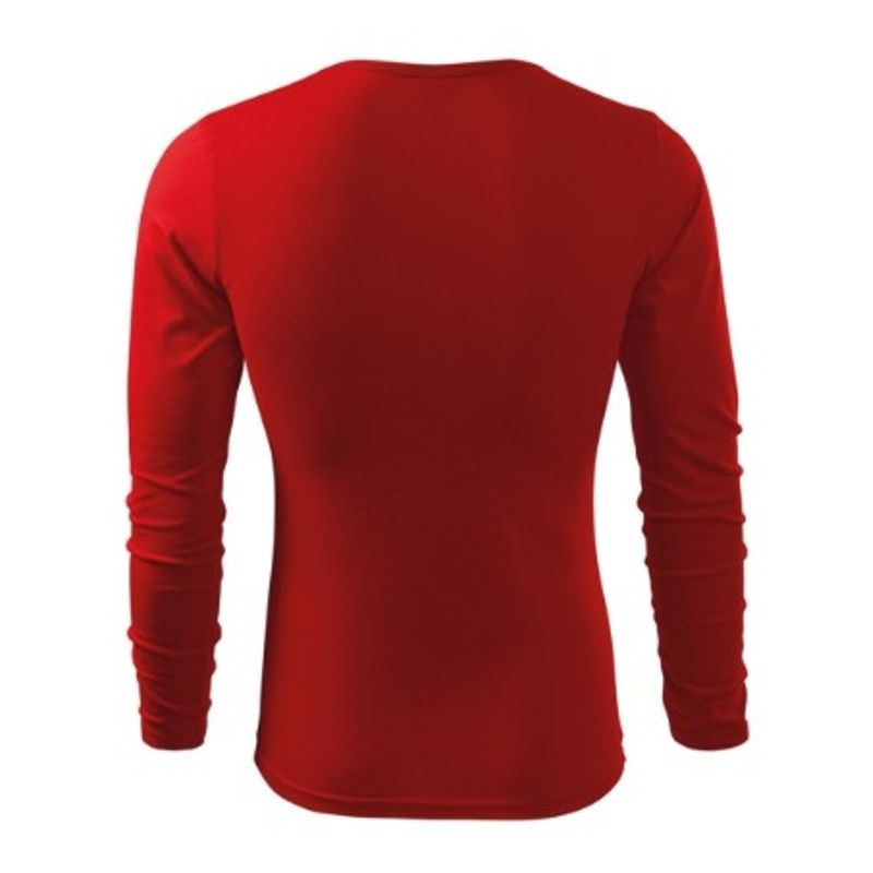 Fashion, accesorii si bijuterii - Barbati - Imbracaminte - Tricouri si bluze barbati - Tricou pentru barbati Malfini Fit-T LS 119, bumbac 160 g/mp, slim fit, maneca lunga, roşu - 2XL - Infinity.ro