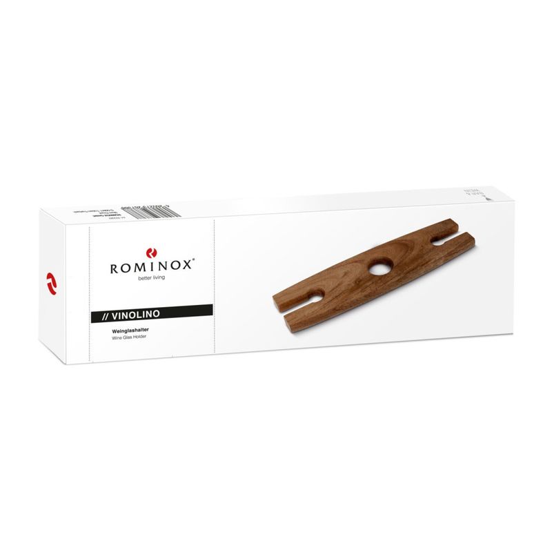 Casa si Gradina - Bucatarie si vesela - Accesorii bar - Suporturi bauturi - Suport pahare vin Rominox Vinolino, acacia, pentru 2 pahare, montare pe gatul sticlei - Infinity.ro