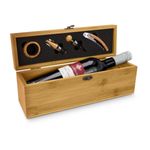 Casa si Gradina - Bucatarie si vesela - Accesorii bar - Tirbusoane si dopuri - Cutie accesorii vin Rominox Vino Bamboo, bambus, 4 accesorii, prezentare cadou, fara vin - Infinity.ro