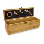 Casa si Gradina - Bucatarie si vesela - Accesorii bar - Tirbusoane si dopuri - Cutie accesorii vin Rominox Vino Bamboo, bambus, 4 accesorii, prezentare cadou, fara vin - Infinity.ro