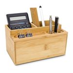 Carti si Birotica - Birotica - Accesorii de birou - Suporturi accesorii birou - Organizator birou Rominox Butler, bambus, 3 compartimente, tava detasabila, design compact - Infinity.ro